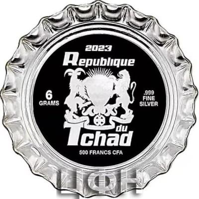 «MOUNTAIN DEW Bottle Cap Shape Silver Coin 500 Francs Chad 2023 Proof.».jpg