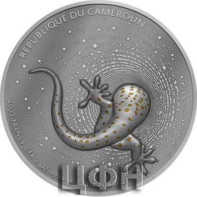 «GECO Dark Gilded 2 Oz Silver Coin 2000 Francs Cameroon 2023 Proof».jpg
