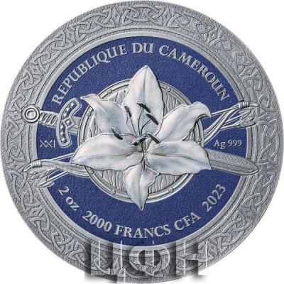 «VALKYRIE Femina Bellator 2 Oz Silver Coin 2000 Francs Cameroon 2023 Antique Finish ».jpg