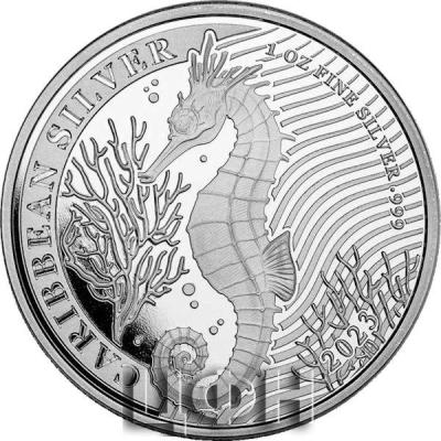 «2023 Barbados 1 oz Silver Caribbean Seahorse BU».jpg