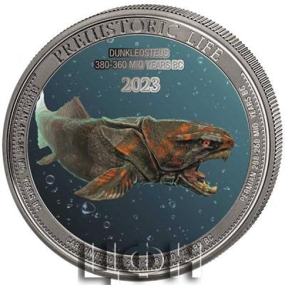 «20 Francs (DR Congo) 2023 PREHISTORIC LIFE - DUNKLEOSTEUS silver, color».jpg