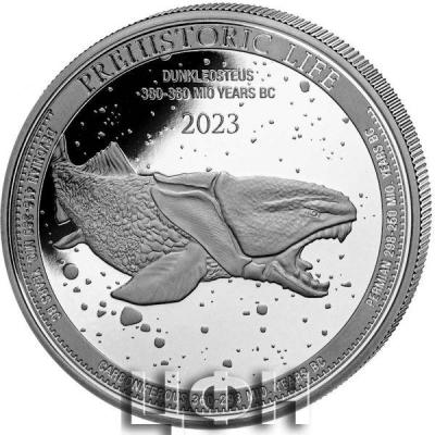 «20 Francs (DR Congo) 2023 PREHISTORIC LIFE - DUNKLEOSTEUS silver».jpg