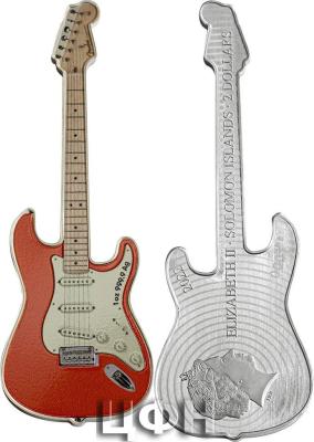 «2 Dollars FENDER STRATOCASTER FIESTA RED Guitar 1 Oz Silver».jpg