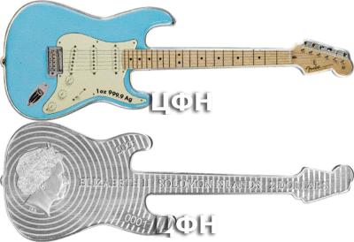 ««2 Dollars FENDER Stratocaster Guitar Daphne Blue Guitar 1 Oz Silver».jpg».jpg