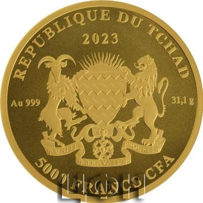 «Gold coin of Chad  2023, 31.1 g of pure gold 999».jpg