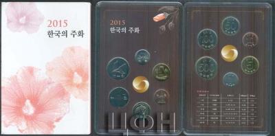 2015 South Korea Original Mint Set . 6 COINS 1 WON, 5 WON, 10 WON, 50 WON, 100 WON, 500 WON.jpg