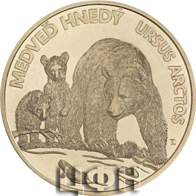 «Zberateľská eurominca z obyčajných kovov v nominálnej hodnote 5 eur s tematikou Fauna a flóra na Slovensku – medveď hnedý ».jpg