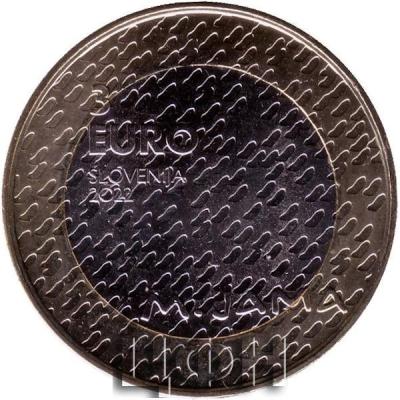 «Монета 3 евро. 2022 год, Словения. 150 лет со дня рождения Матия Яма».jpg