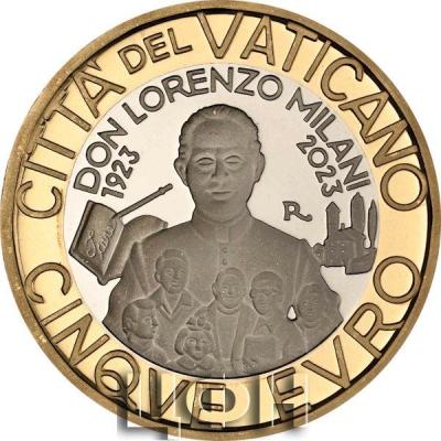«5 Euro Gedenkmünze Vatikan 2023 PP - Don Lorenzo Milani - im Etui.».jpg