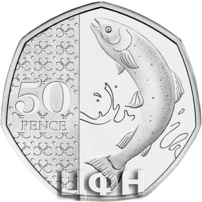 «2023 Charles III 50 pence - Atlantic salmon».jpg