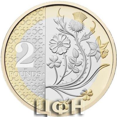 «2023 Charles III Two pounds - flora, four nations comprising».jpg