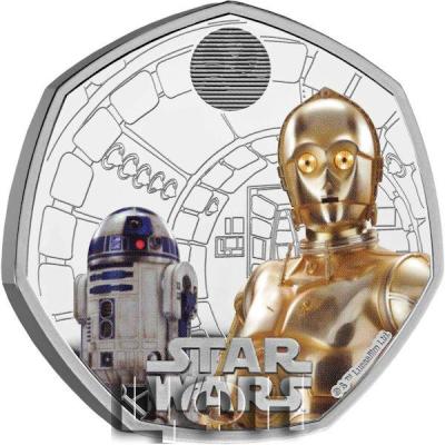 Star Wars R2-D2 and C-3PO 2023 UK 50p Silver Proof Colour Coin.jpg