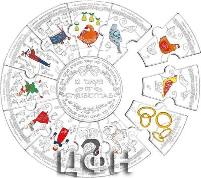 12 DAYS OF CHRISTMAS Set 13 Silver Plated Coins 100 Francs Cameroon 2024.jpg