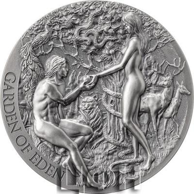 2023 Cameroon Bible Stories The Garden of Eden 2oz Silver Antiqued High Relief Coin.jpg