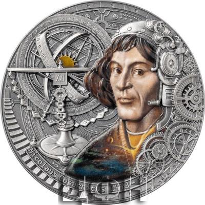 2023 Cameroon Futurists of the Past Nicolaus Copernicus 2oz Silver Antiqued Gilded Coin .jpg