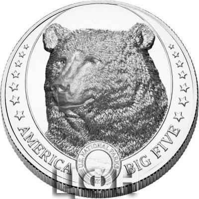 2 Dollars BEAR America Big Five 1 Oz Silver Coin 2$ Fiji 2023 Burnished Finish.jpg