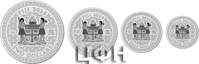 DRAGON Lunar Year Set 4 Silver Coins 2$ Fiji 2024 Antique Finish (3).jpg
