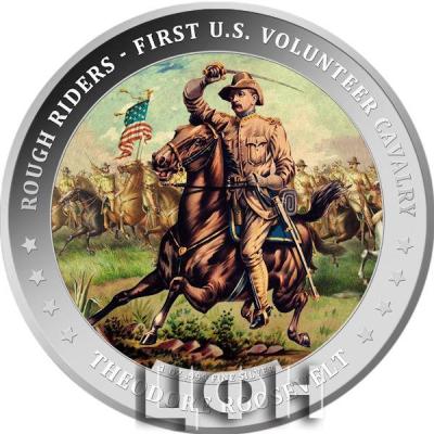 Серебряная монета 1 унция 10 седи Гана 2023 ТЕОДОР РУЗВЕЛЬТ Rough Riders.jpg