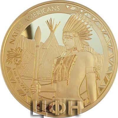 3000 Francs Cameroon 2023 WARBONNET Native Americans 1 Oz Gold Coin.jpg