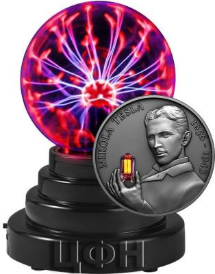 Cameroon 2000 Francs 2023 Silver 999. 2oz - NIKOLA TESLA  + PLASMA BALL.jpg