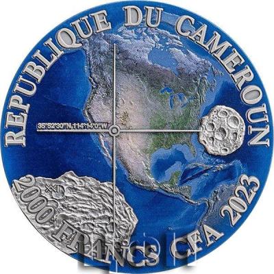 GOLD BASIN Meteorite Geography Silver Coin 2000 Francs CFA Cameroon 2023 Antique Finish.jpg
