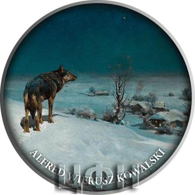 WOLF by Alfred Wierusz Kowalski Pride of Polish Painting Silver Coin 500 Francs Cameroon 2023 Proof.jpg