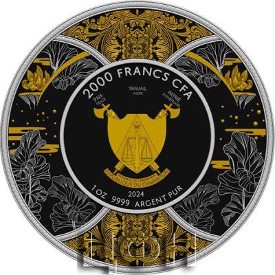 DURGA Hindu Religion Dark Gilded 1 Oz Silver Coin 2000 Francs Cameroon 2024.jpg