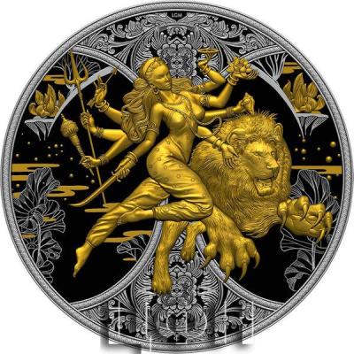 DURGA Hindu Religion Dark Gilded 1 Oz Silver Coin 2000 Francs Cameroon 2024 (2).jpg
