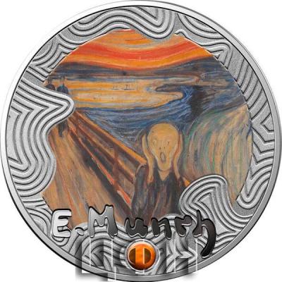 500 Francs Cameroon 2024 Proof SCREAM Edvard Munch 160th Anniversary Silver Coin.jpg