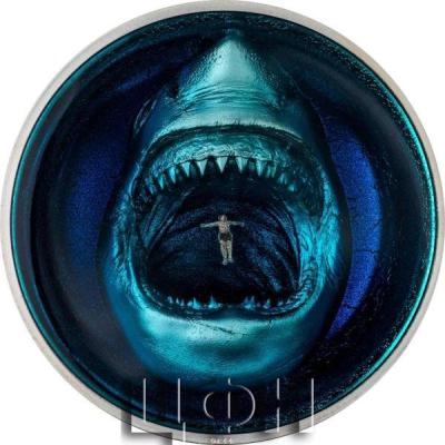 10$ Palau Proof 10 Dollars THALASSOPHOBIA Phobias Shark 2 Oz Silver Coin.jpg