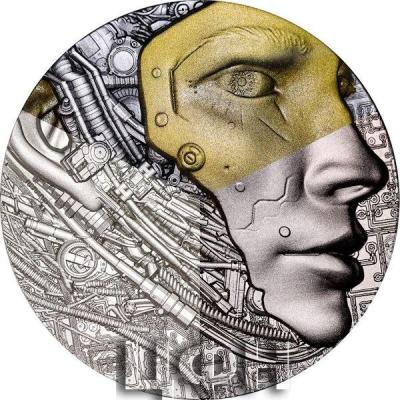 EXPERIENCE THE FUTURE WITH AI Gilded 2 Oz Silver Coin 2000 Francs Cameroon 2024 Antique Finish.jpg