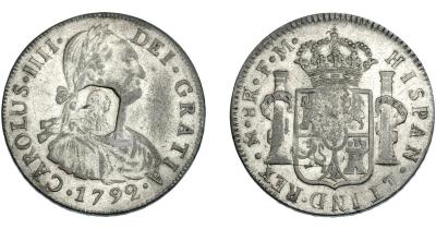 1792 г. Мехико с надчеканом Банка Англии 5.jpg