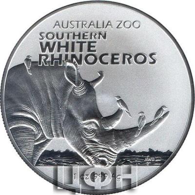 1 Dollar 2023 Australia Zoo - Southern White Rhinoceros.jpg