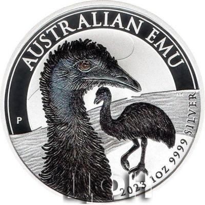1 Dollar Австралия, 2023  Emu - Coloured.jpg