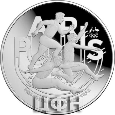 Silver Ounce 2024 Australian Olympic Team, Domed.jpg