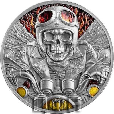 2024. 5 сedis Biker Memento Mori 1 oz Antique finish Silver Coin.jpg