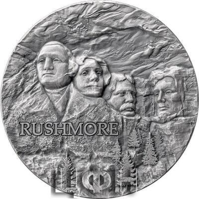RUSHMORE Rock-cut Monuments 2 Oz Silver Coin 10 Cedis Ghana 2024.jpg
