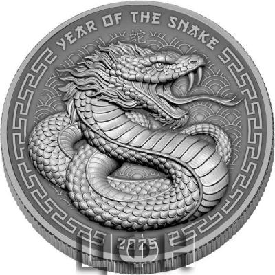 SNAKE Lunar Year Antiqued 1 Oz Silver Coin 2$ Fiji 2025 (2).jpg