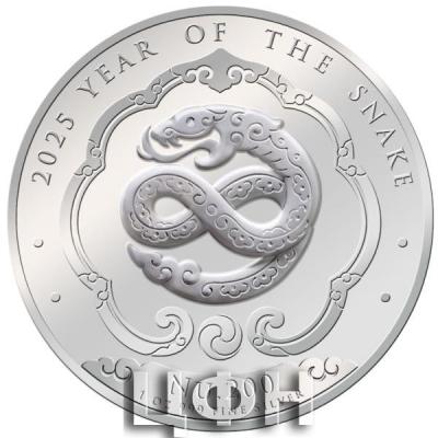2025 Bhutan Lunar Snake 1 oz 999 Fine Silver Brilliant Uncirculated Coin.jpg