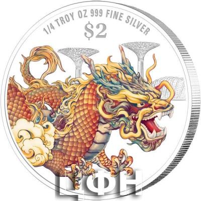 2024 Singapore Lunar Dragon 0.25 troy oz 999 Fine Silver Proof-Like Colour Coin.jpg