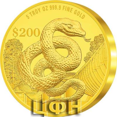 2025 Singapore Lunar Snake 5 troy oz 999.9 Fine Gold Proof Coin.jpg