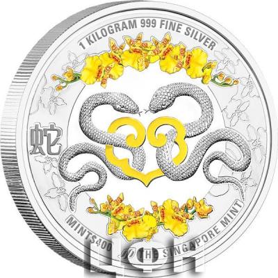 The Singapore Mint Lunar Snake 1 kg 999 Fine Silver Proof-Like Colour Medallion.jpg