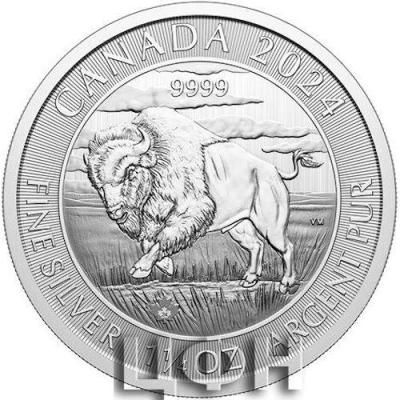 Canada 8 Dollars Charles III silver Bison (Bullion).jpg