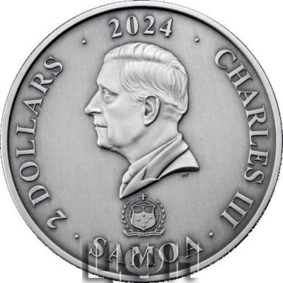 2024 Samoa 2 Dollar Fabelwesen - Neunschwänziger Fuchs - Antik Finish Stgl .jpg