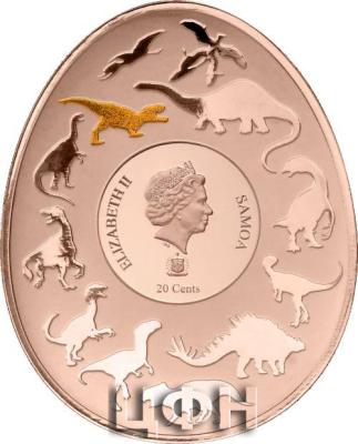 Samoa 2022 0,2 Dollar Dinosaurier in Asien - Tarbosaurus PP.jpg