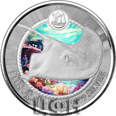1 Dollar 2023 Cayman Islands Stingray 1 oz Silver Color Coin.jpg