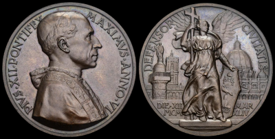 03-12-1964 Пий XII (Эудженио Пачелли) 1939-1958 - Медаль VI года - AE - гр. 36,35; Ø мм 44 - Монт. 46 – Д кран в положении «7 часов»-Photoroom.png