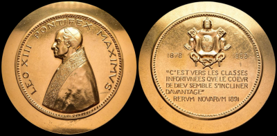 05-15-1891 энциклика Leone XIII (1878-1903) - Medaglia Postuma 1966 per il settantacinquesimo anniversario della promulgazione dell’Enciclica ‘Rerum Novarum’ da parte di Leone XII-Photoroom.png