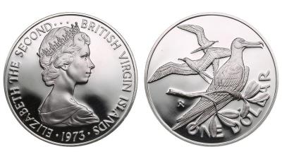 1122 2018 Британские Виргинские о-ва Елизавета II 1 доллар 1973 года Proof.jpg