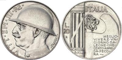 Италия, 20 лир 1928..jpeg